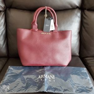 Armani Jeans women's Large Red Handbag Tote. New